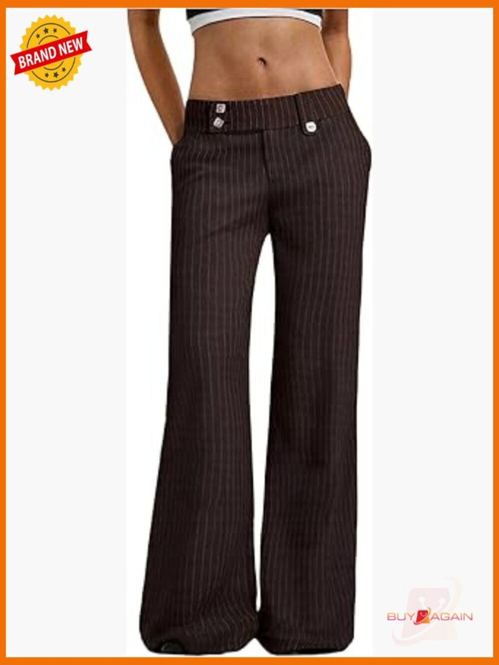 Low Rise Wide Leg Dress Pants Business Casual Trousers Slacks Women